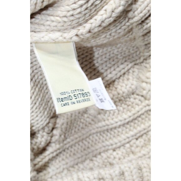 LL Bean Double L Cable Sweater Zip Cardigan Cream Size XS - Picture 5 of 10